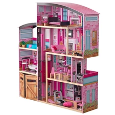 Деревянный кукольный домик MD 1430 с четырьмя этажами